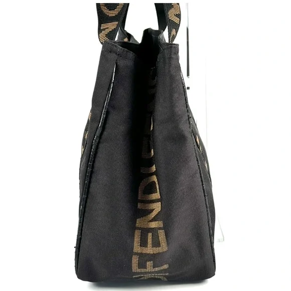 Authentic Fendi Black Roma Tote - Canvas and nylon- very good preloved condition - Picture 5 of 13